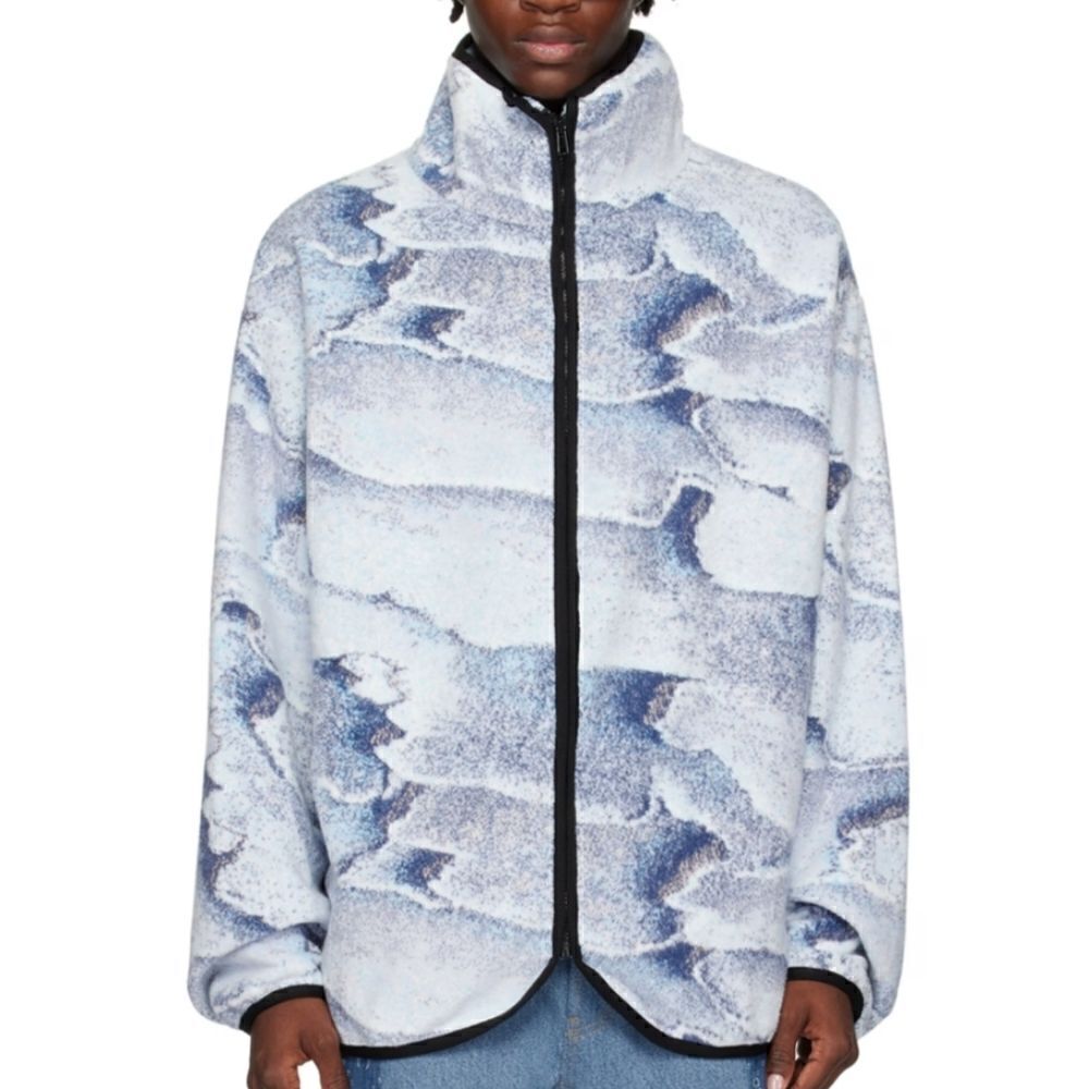 3004 NWT Bonsai Blue Graphic Zip Sweatshirt Jacket Salt Print Men's XL Designer